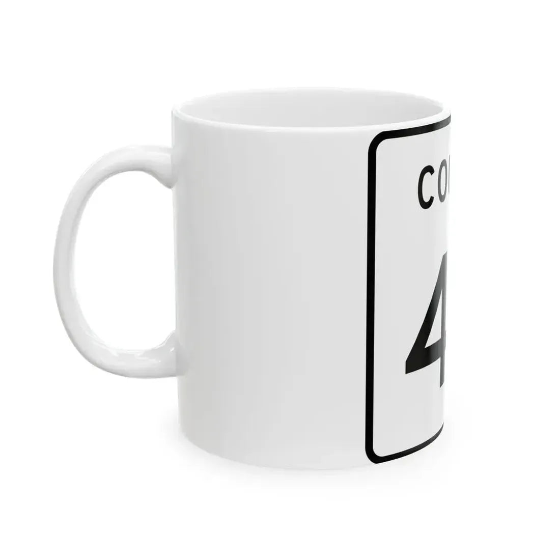 County 48 square (Minnesota) (Road Sign) White Coffee Mug - Go Mug Yourself