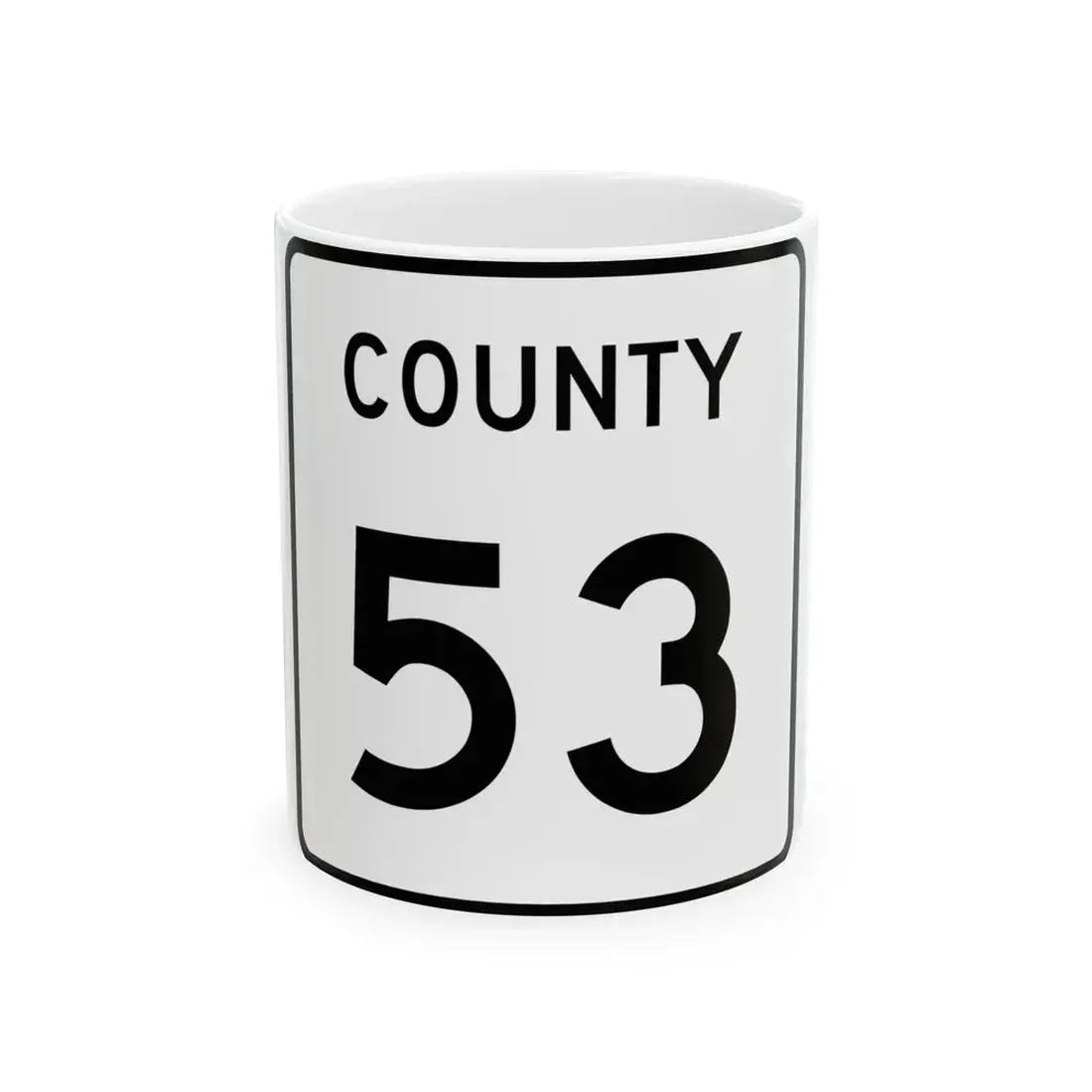 County 53 square (Minnesota) (Road Sign) White Coffee Mug 11oz - Go Mug Yourself