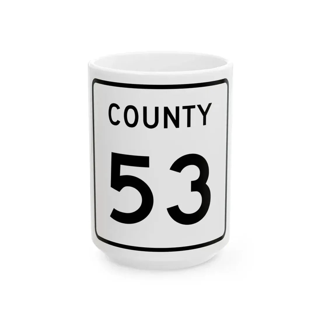 County 53 square (Minnesota) (Road Sign) White Coffee Mug 15oz - Go Mug Yourself