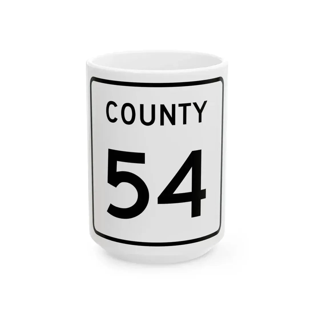 County 54 square (Minnesota) (Road Sign) White Coffee Mug 15oz - Go Mug Yourself