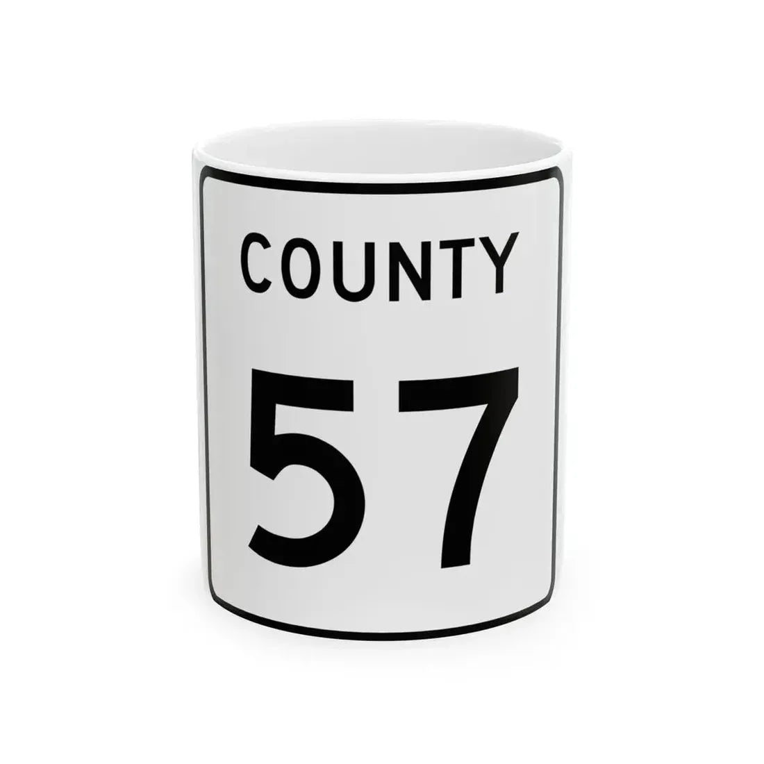 County 57 square (Minnesota) (Road Sign) White Coffee Mug 11oz - Go Mug Yourself