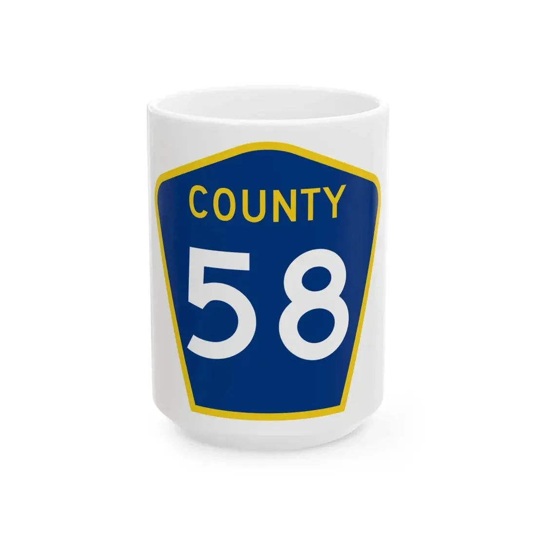 County 58 MN (Minnesota) (Road Sign) White Coffee Mug 15oz - Go Mug Yourself