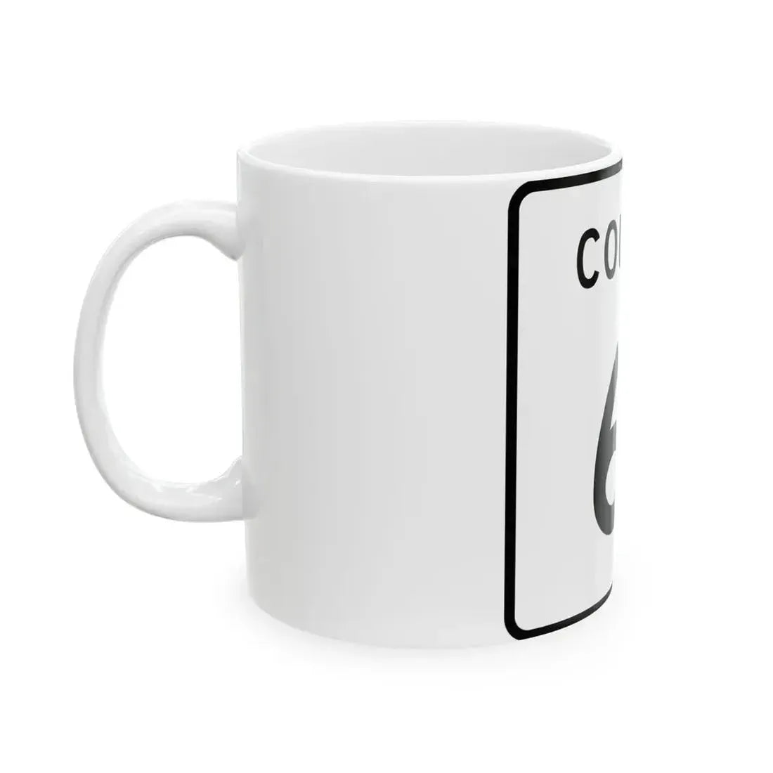 County 61 square (Minnesota) (Road Sign) White Coffee Mug - Go Mug Yourself