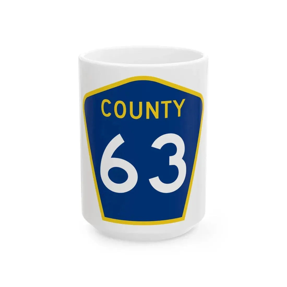 County 63 MN (Minnesota) (Road Sign) White Coffee Mug 15oz - Go Mug Yourself