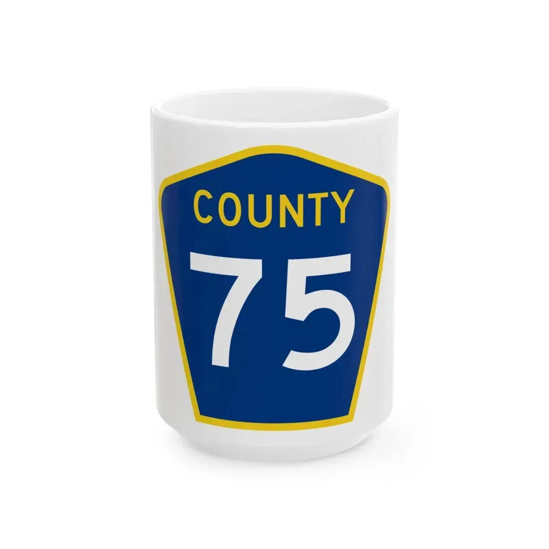 County 75 MN (Minnesota) (Road Sign) White Coffee Mug 15oz - Go Mug Yourself