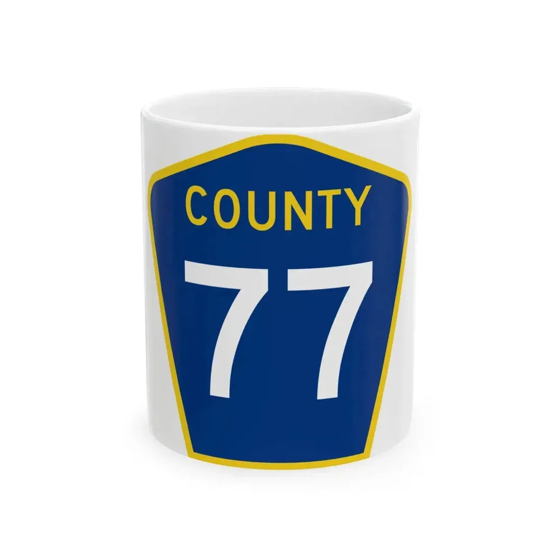County 77 MN (Minnesota) (Road Sign) White Coffee Mug 11oz - Go Mug Yourself