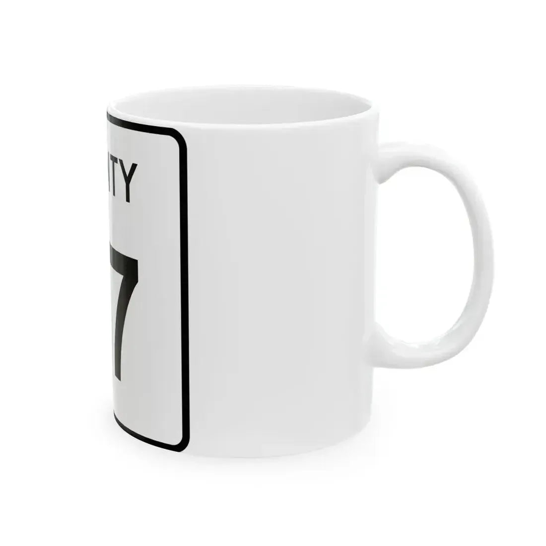 County 77 square (Minnesota) (Road Sign) White Coffee Mug - Go Mug Yourself