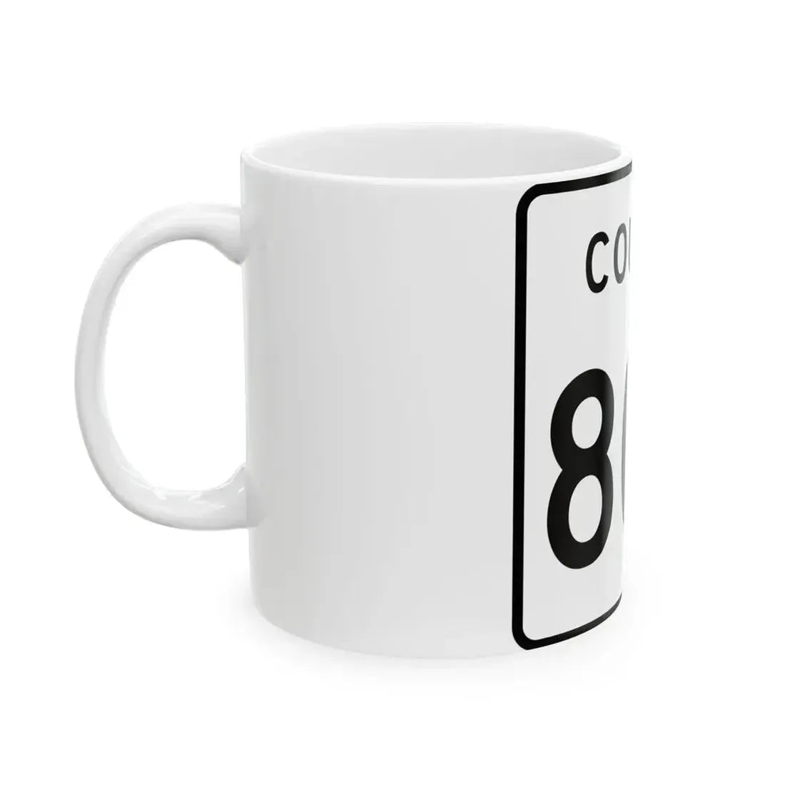 County 80S square (Minnesota) (Road Sign) White Coffee Mug - Go Mug Yourself