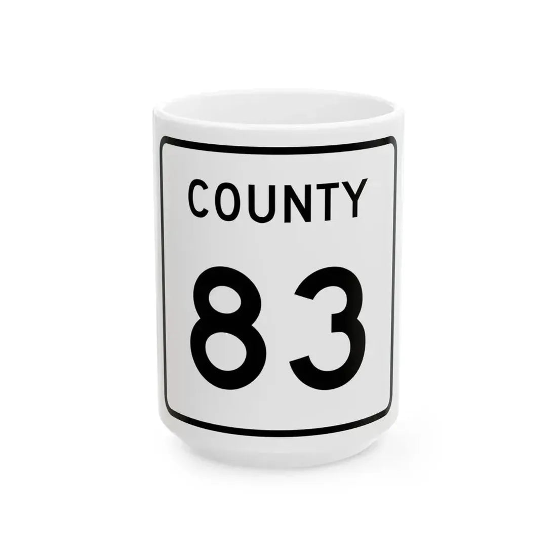 County 83 square (Minnesota) (Road Sign) White Coffee Mug 15oz - Go Mug Yourself