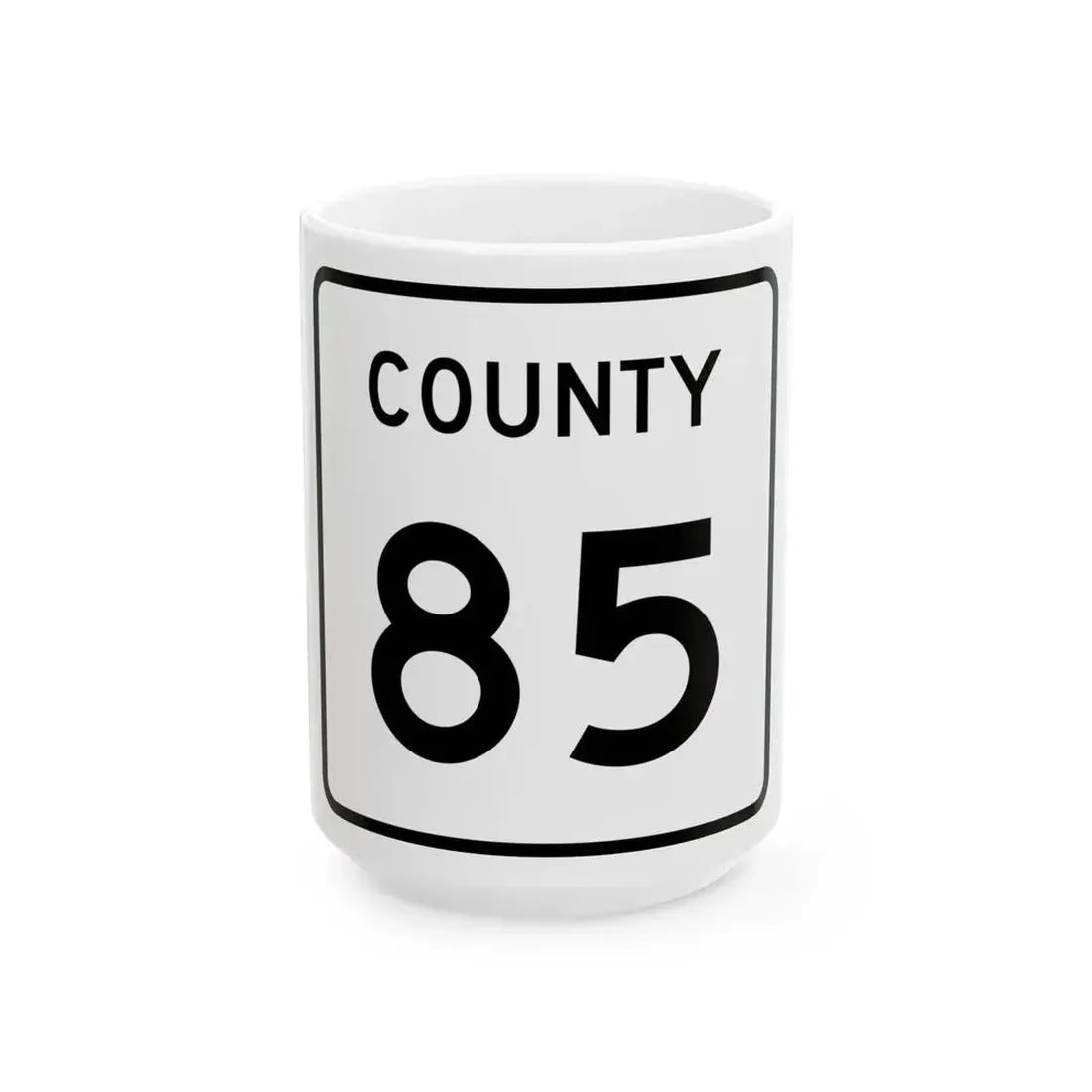 County 85 square (Minnesota) (Road Sign) White Coffee Mug 15oz - Go Mug Yourself