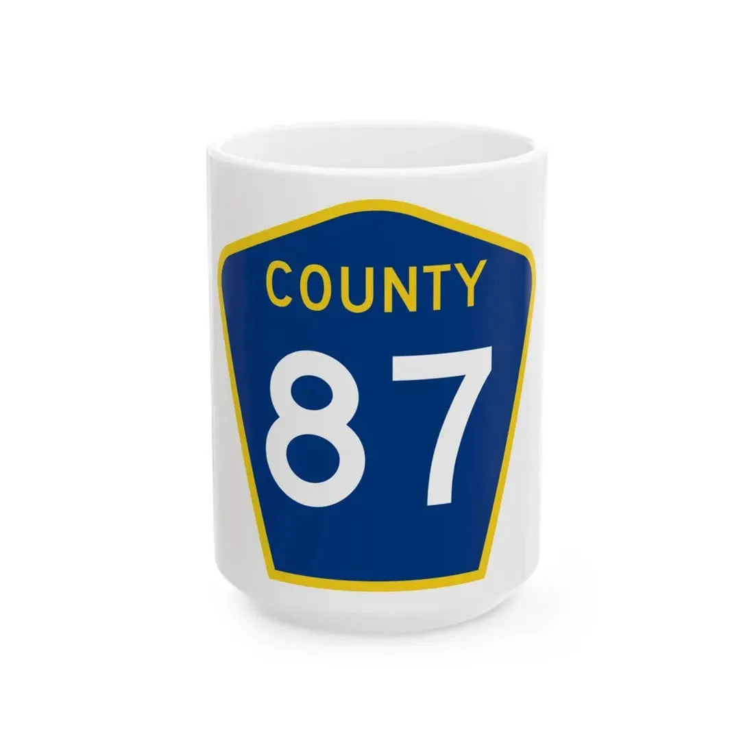 County 87 MN (Minnesota) (Road Sign) White Coffee Mug 15oz - Go Mug Yourself