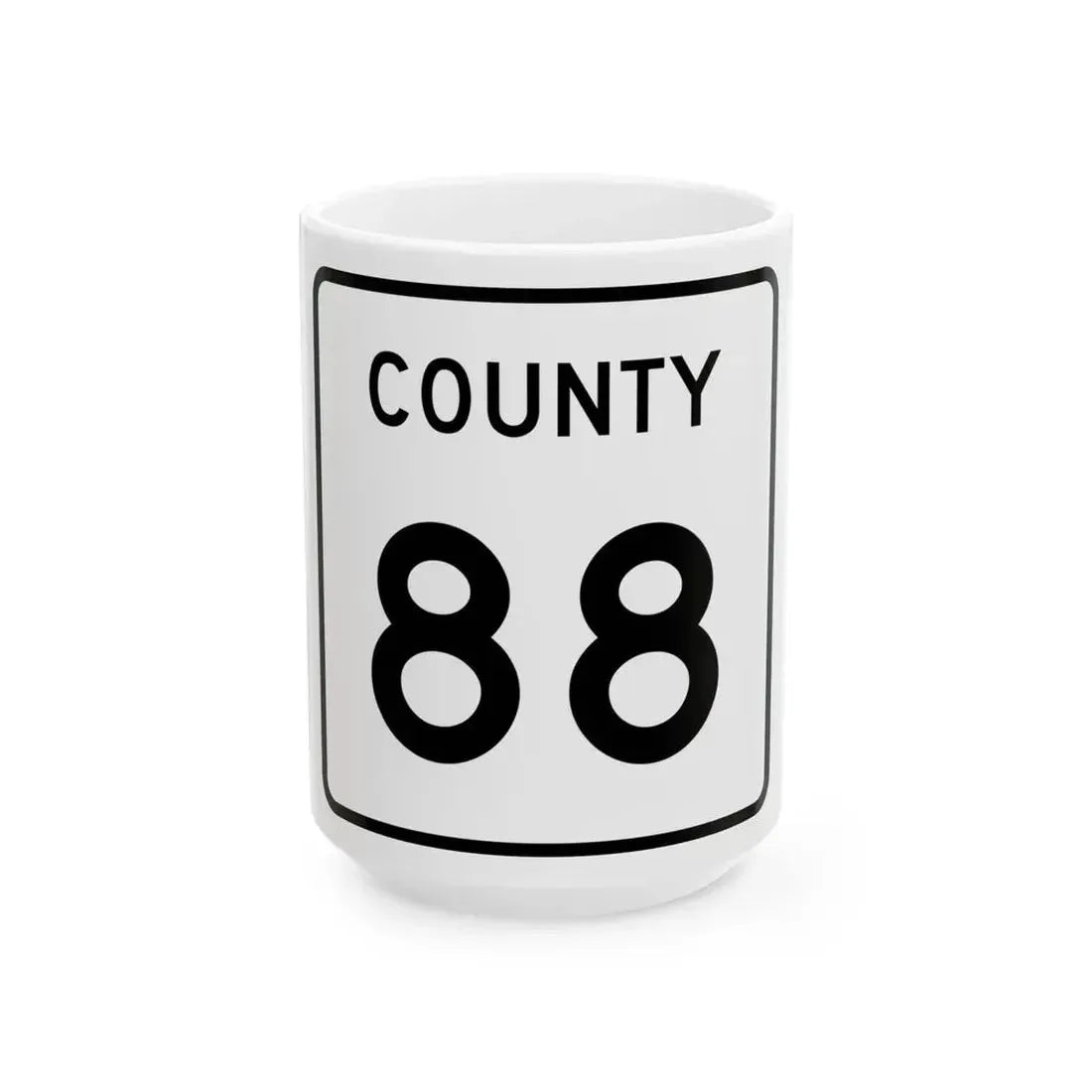 County 88 square (Minnesota) (Road Sign) White Coffee Mug 15oz - Go Mug Yourself