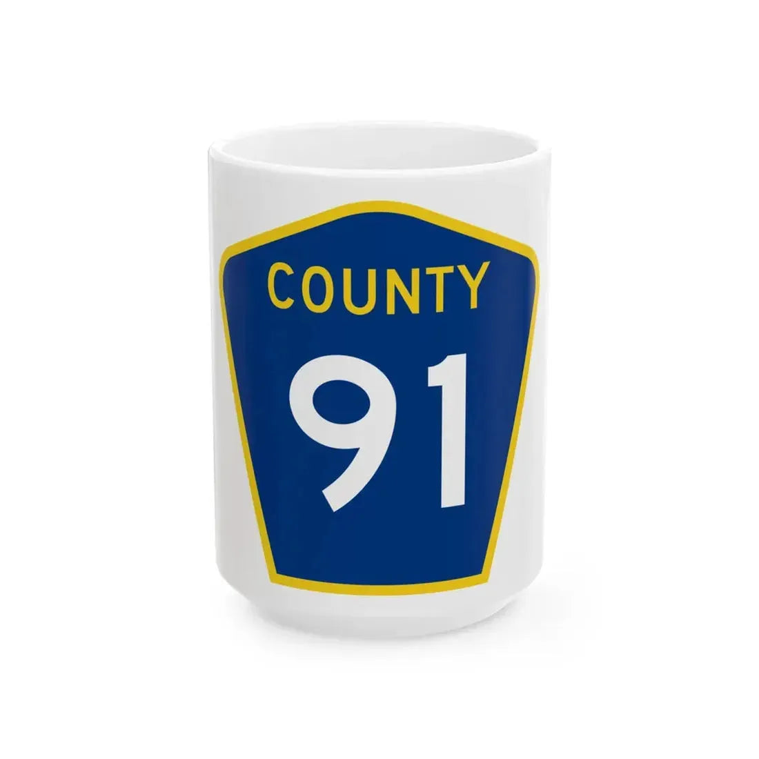 County 91 MN (Minnesota) (Road Sign) White Coffee Mug 15oz - Go Mug Yourself
