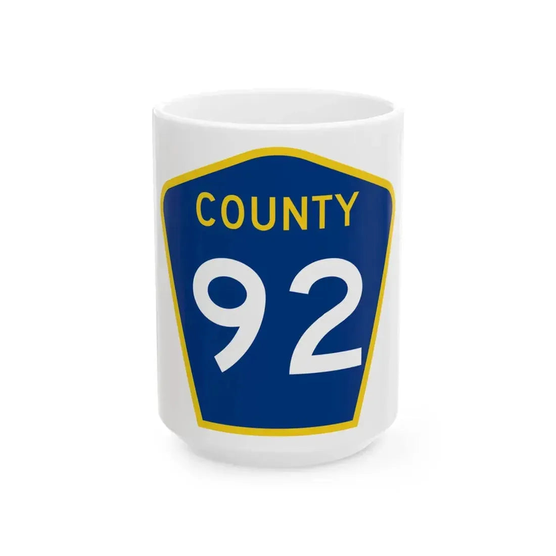 County 92 MN (Minnesota) (Road Sign) White Coffee Mug 15oz - Go Mug Yourself