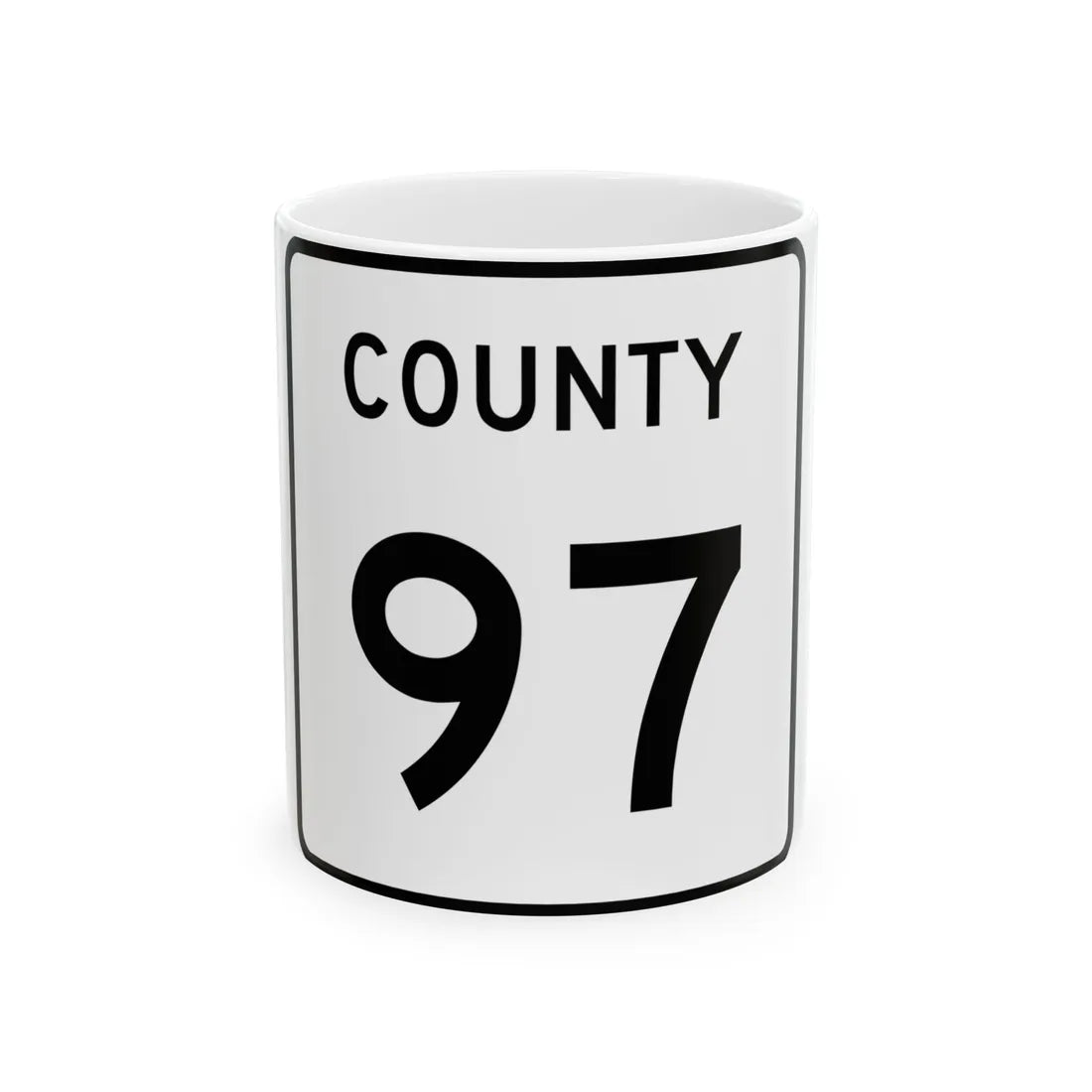 County 97 square (Minnesota) (Road Sign) White Coffee Mug 11oz - Go Mug Yourself