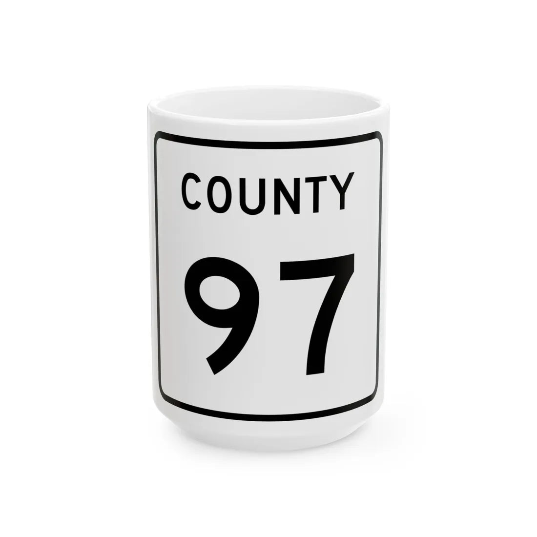 County 97 square (Minnesota) (Road Sign) White Coffee Mug 15oz - Go Mug Yourself