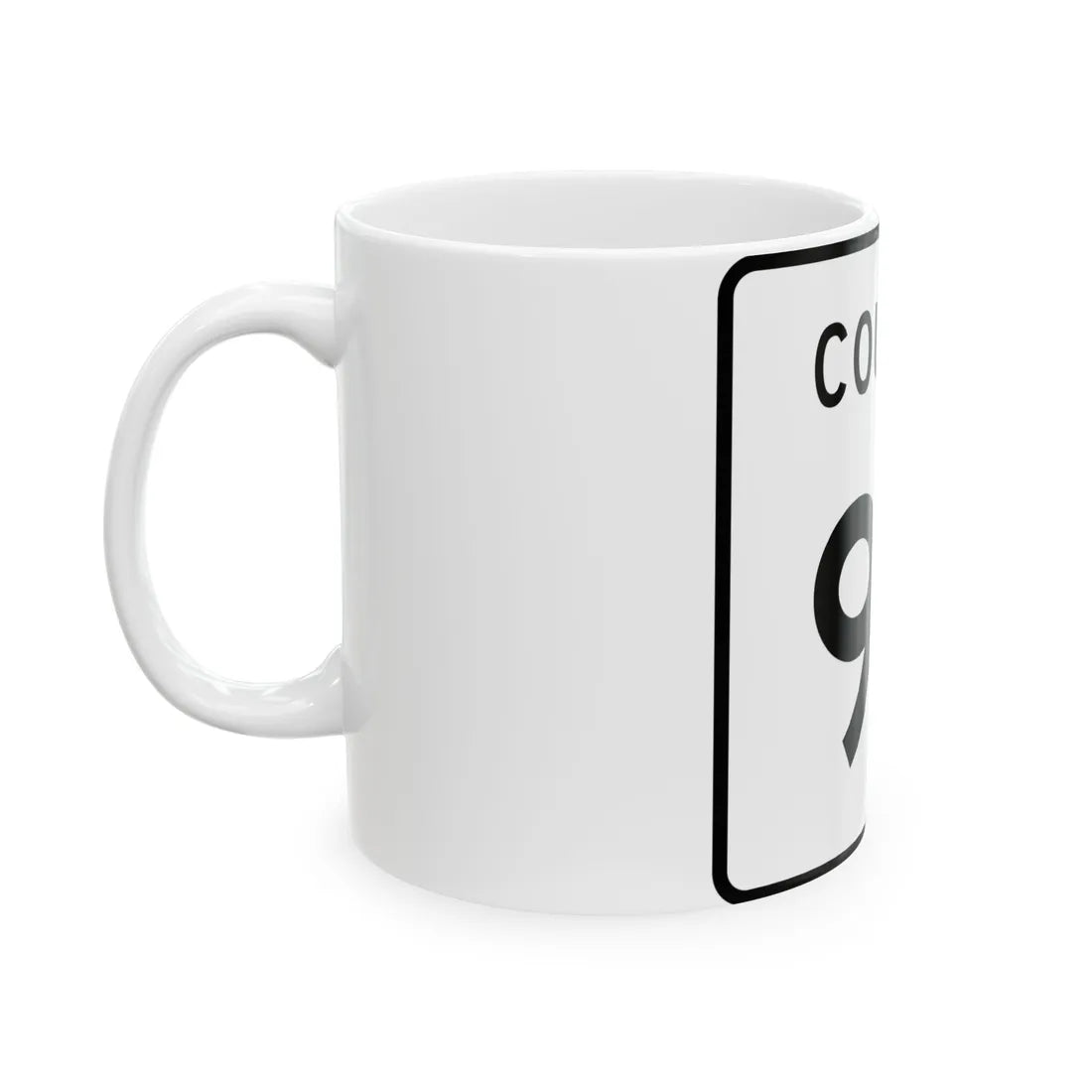County 97 square (Minnesota) (Road Sign) White Coffee Mug - Go Mug Yourself