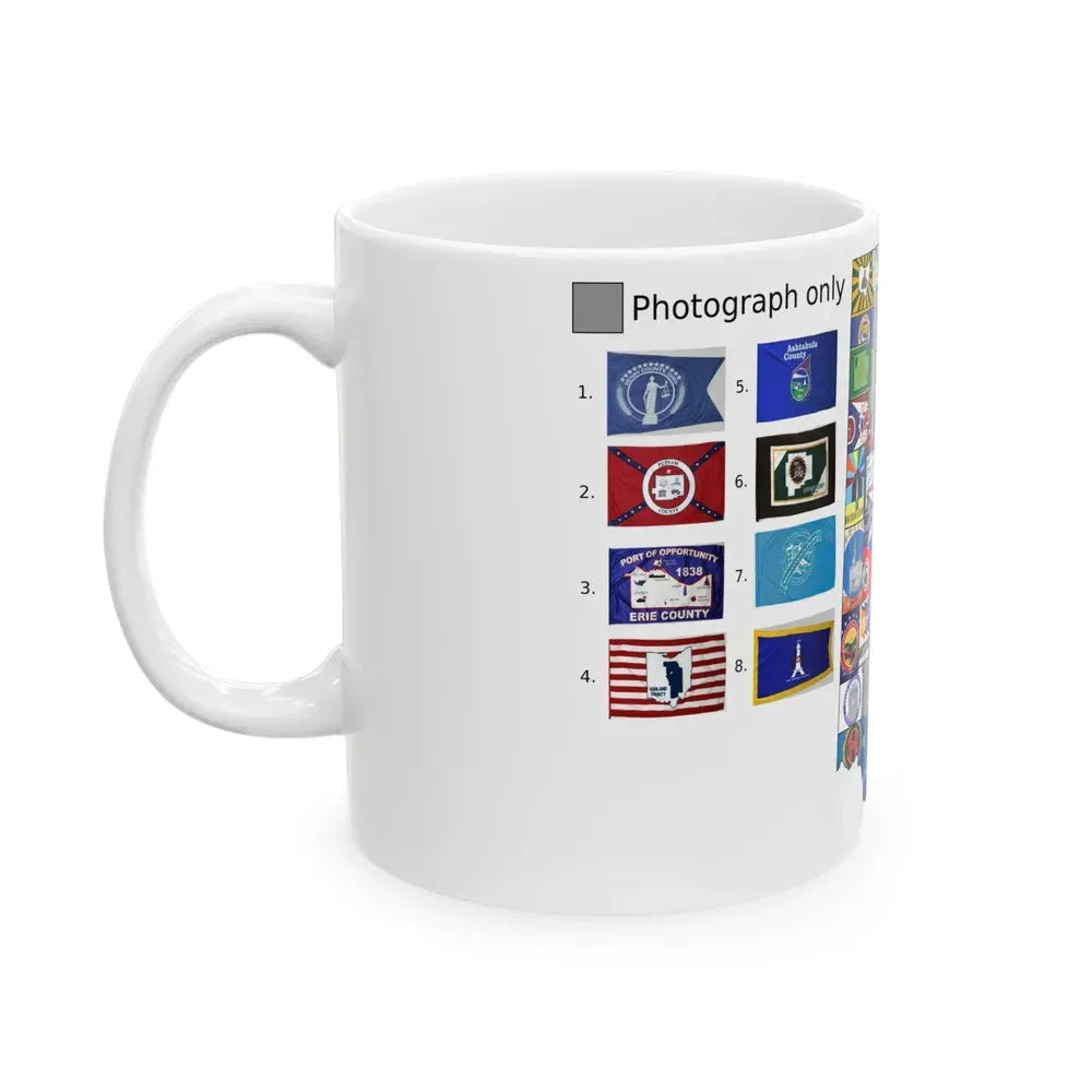 County Flag Map of Ohio (United States) White Coffee Mug - Go Mug Yourself