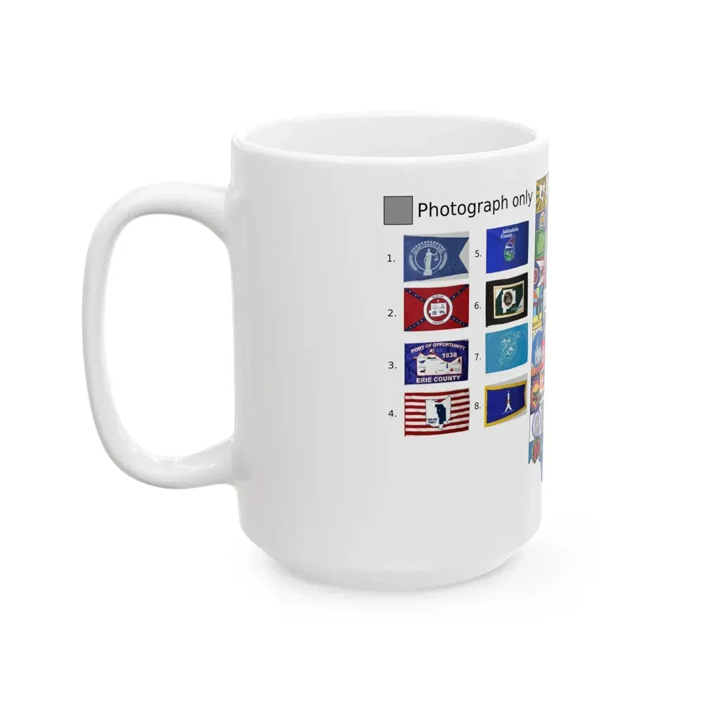 County Flag Map of Ohio (United States) White Coffee Mug - Go Mug Yourself