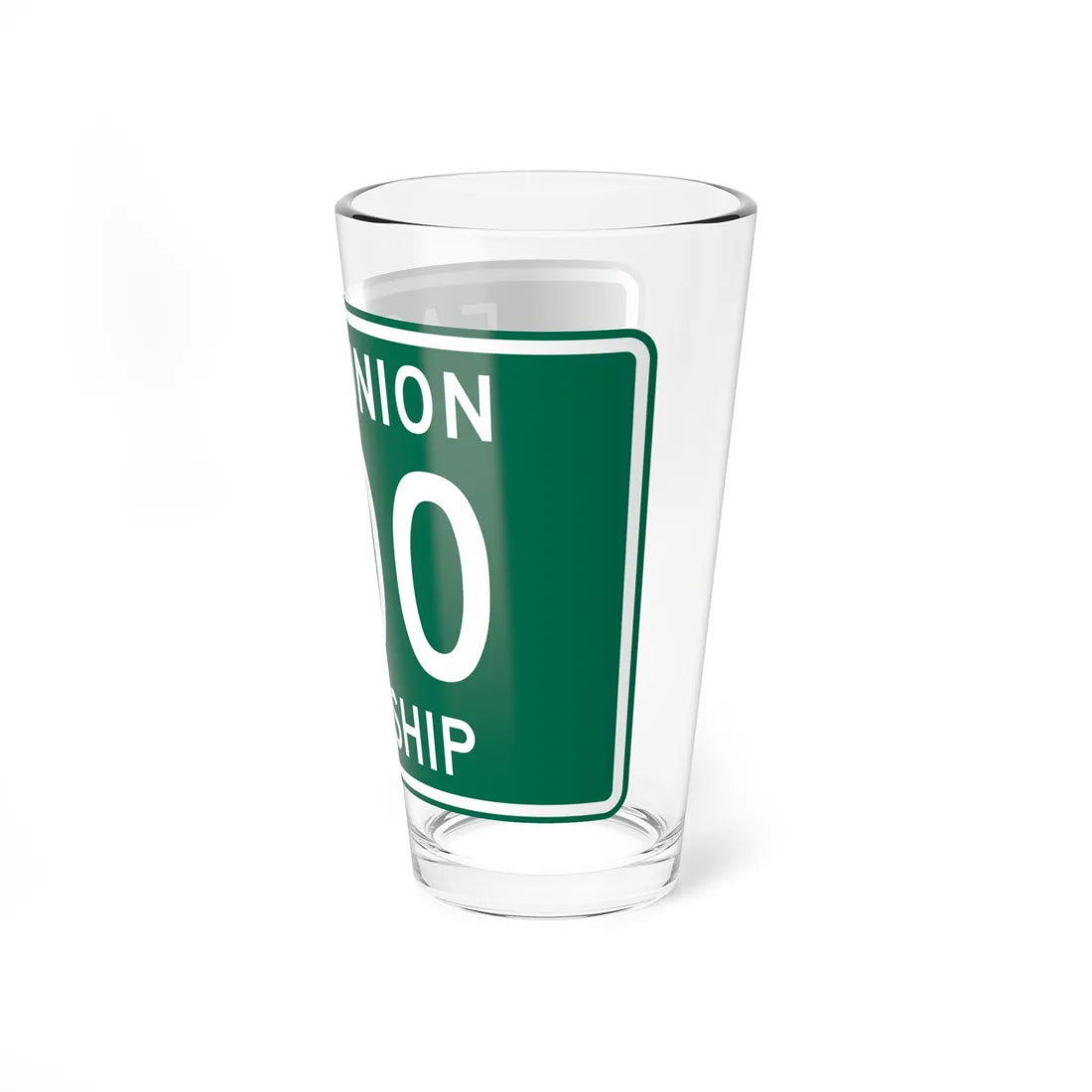County Road square template wide green (Ohio) (Road Sign) Pint Glass 16oz - Go Mug Yourself