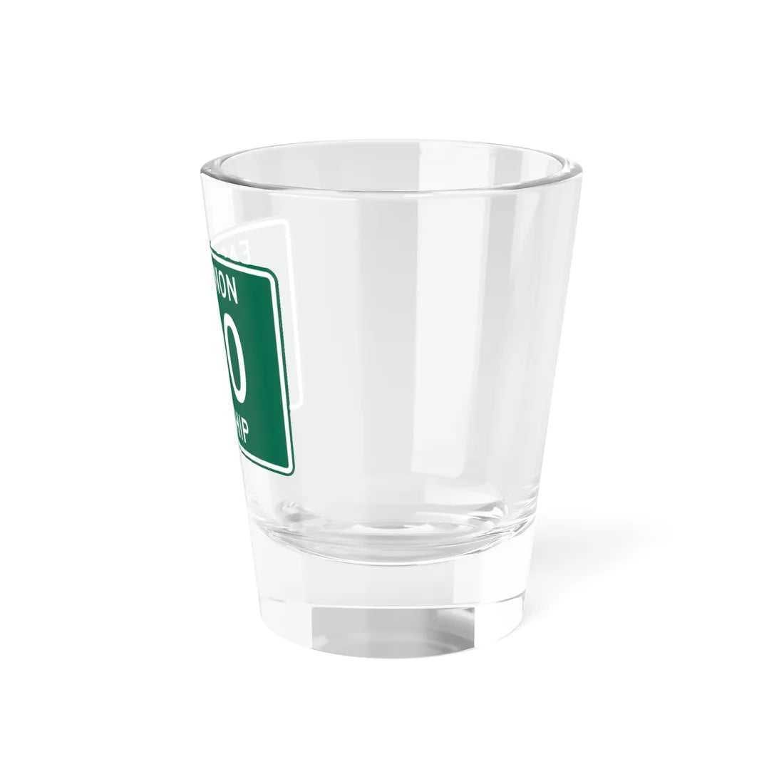 County Road square template wide green (Ohio) (Road Sign) Shot Glass 1.5oz - Go Mug Yourself