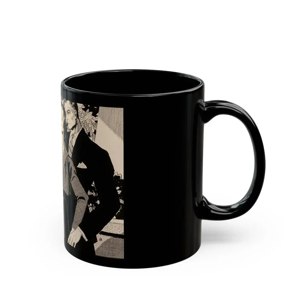 Couple on Balcony, probable Liberty magazine interior illustration, circa 1944-45 - Black Coffee Mug - Go Mug Yourself