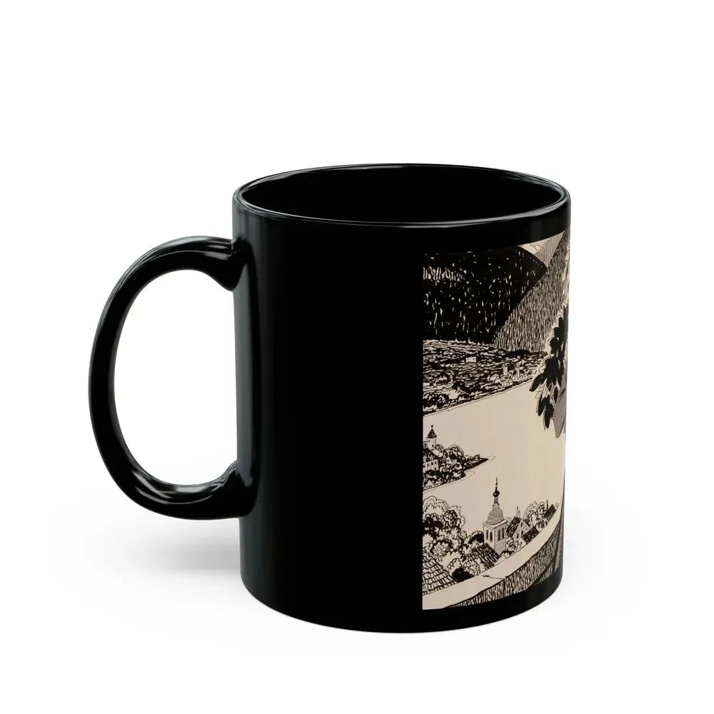 Couple on Balcony, probable Liberty magazine interior illustration, circa 1944-45 - Black Coffee Mug - Go Mug Yourself