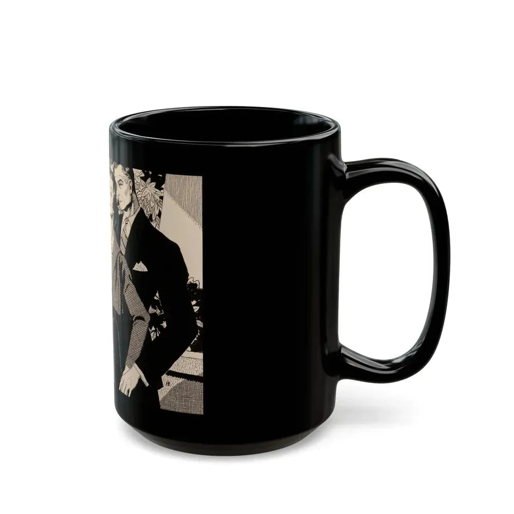 Couple on Balcony, probable Liberty magazine interior illustration, circa 1944-45 - Black Coffee Mug - Go Mug Yourself