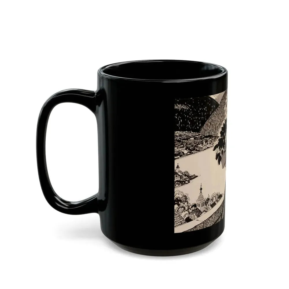 Couple on Balcony, probable Liberty magazine interior illustration, circa 1944-45 - Black Coffee Mug - Go Mug Yourself