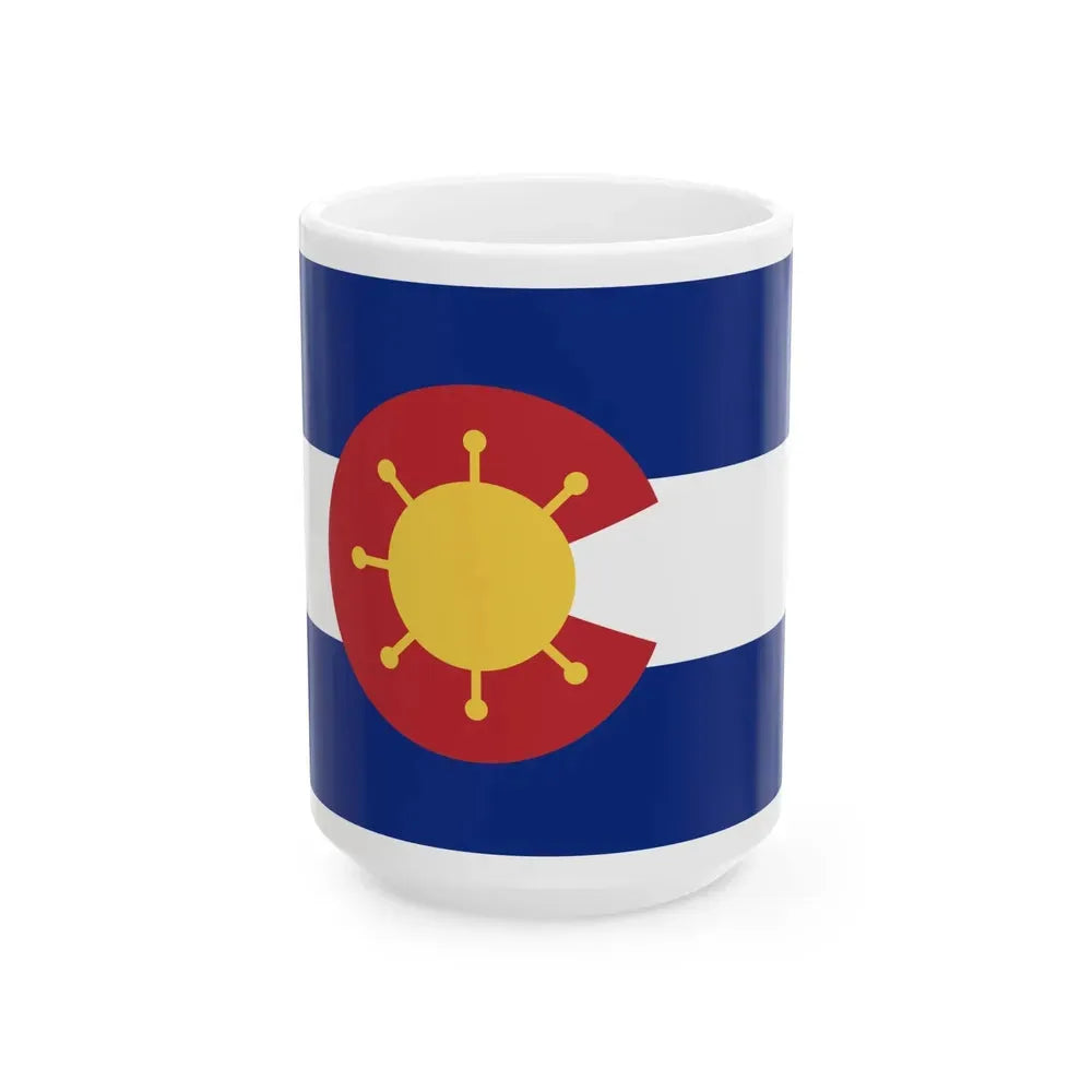 Covid-19 flag of Colorado (United States) White Coffee Mug 15oz - Go Mug Yourself