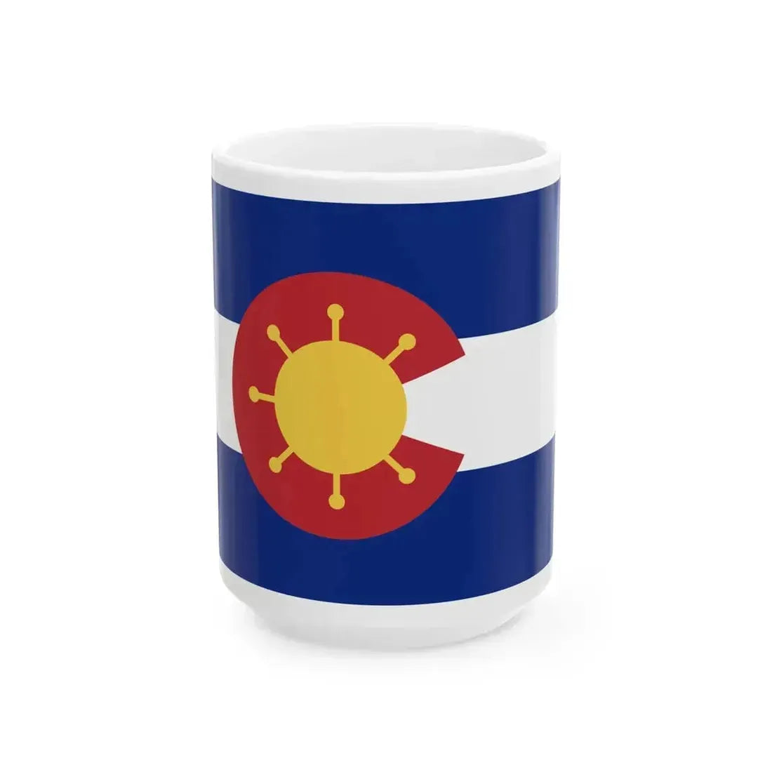 Covid-19 flag of Colorado (United States) White Coffee Mug 15oz - Go Mug Yourself