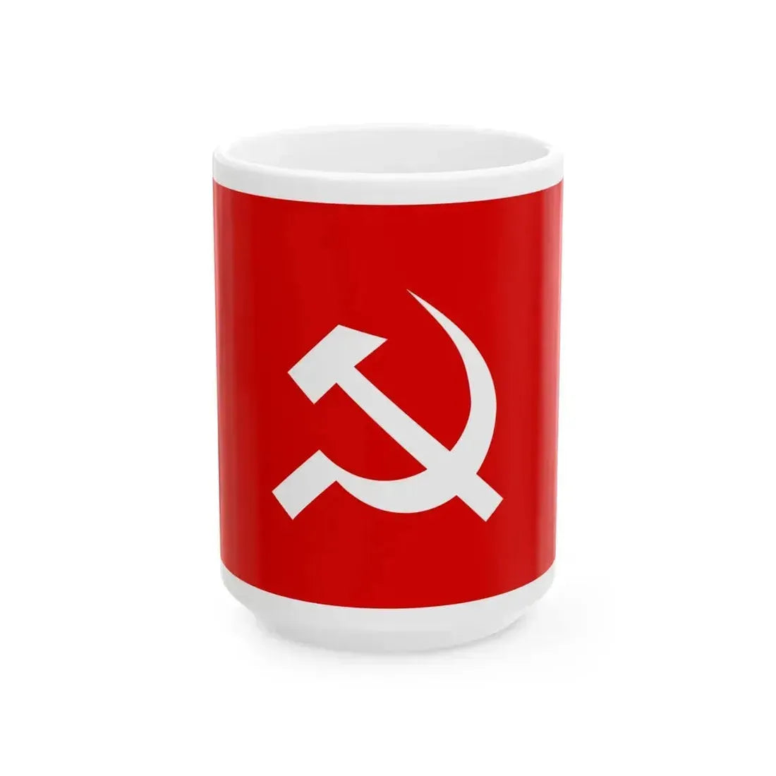 CPI-M-flag (India) White Coffee Mug 15oz - Go Mug Yourself