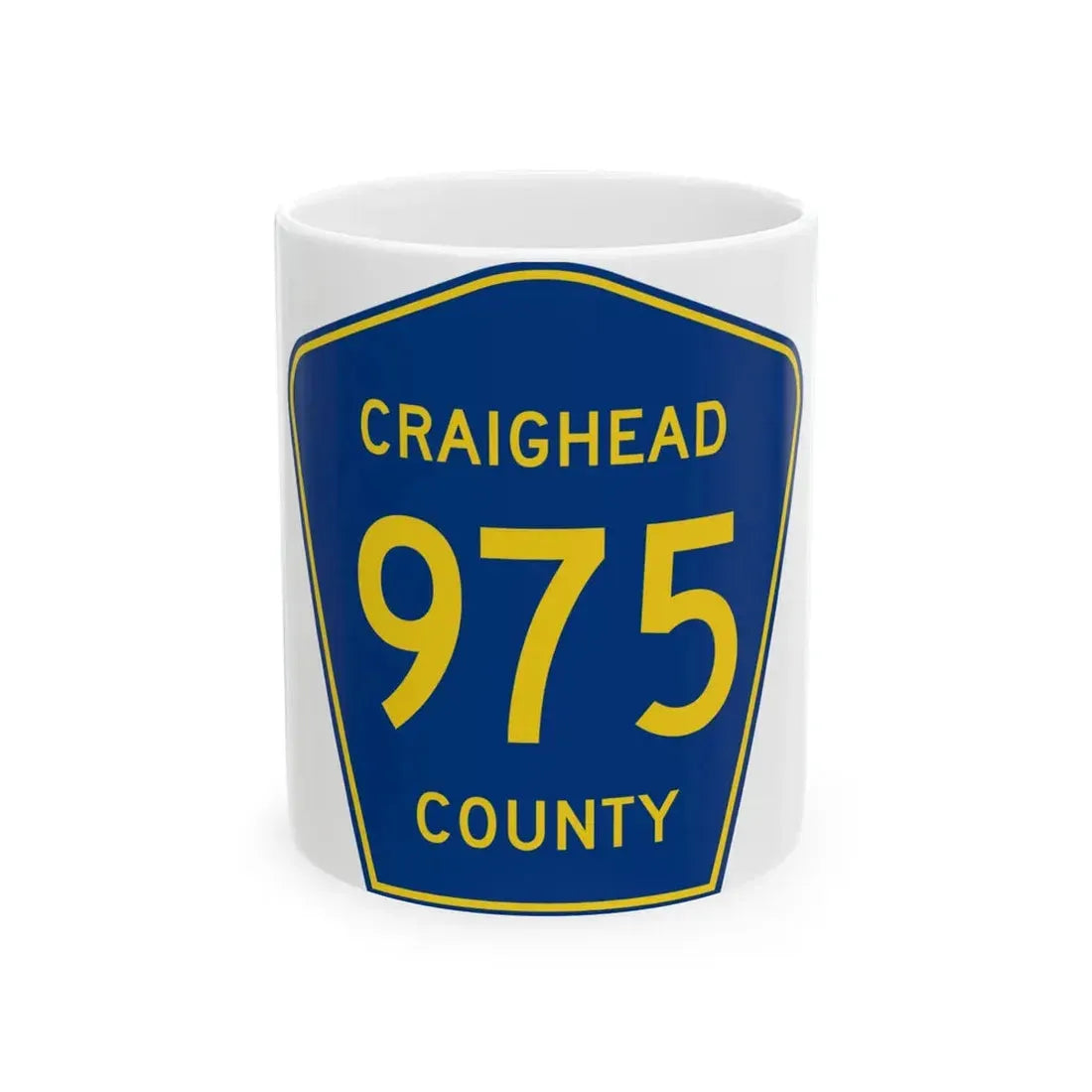 Craighead County Route 975 AR (Arkansas) (Road Sign) White Coffee Mug 11oz - Go Mug Yourself