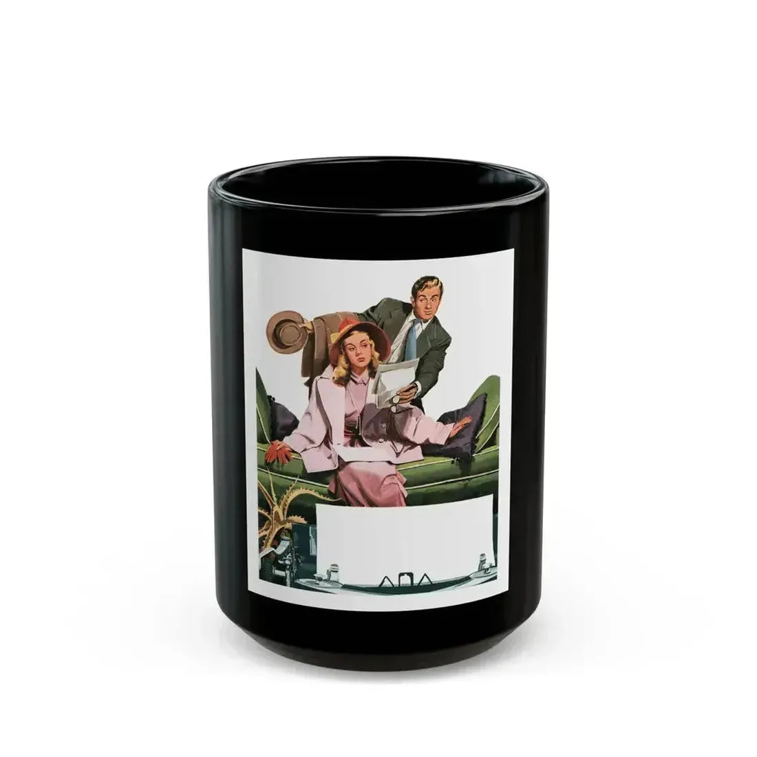 Creative In California by Russell Begg, Collier's magazine, 1949 - Black Coffee Mug 15oz - Go Mug Yourself
