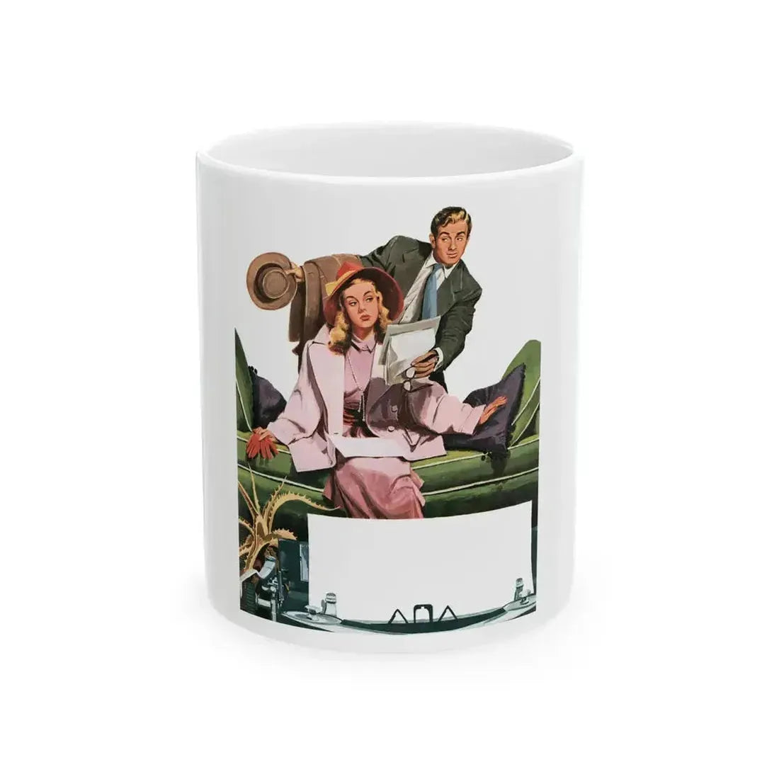 Creative In California by Russell Begg, Collier's magazine, 1949 - White Coffee Mug 11oz - Go Mug Yourself