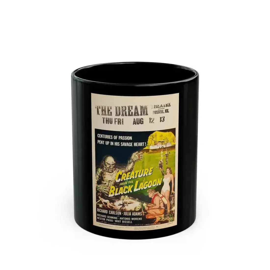 CREATURE FROM THE BLACK LAGOON (11) 1954 Movie Poster - Black Coffee Mug 11oz - Go Mug Yourself