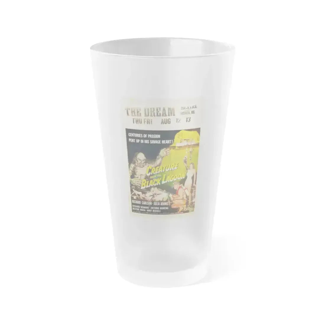 CREATURE FROM THE BLACK LAGOON (11) 1954 Movie Poster - Frosted Pint Glass 16oz 16oz Frosted - Go Mug Yourself