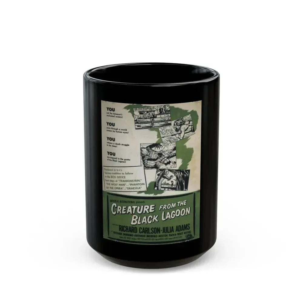CREATURE FROM THE BLACK LAGOON (6) 1954 Movie Poster - Black Coffee Mug 15oz - Go Mug Yourself