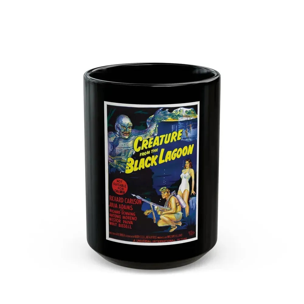 CREATURE FROM THE BLACK LAGOON (9) 1954 Movie Poster - Black Coffee Mug 15oz - Go Mug Yourself