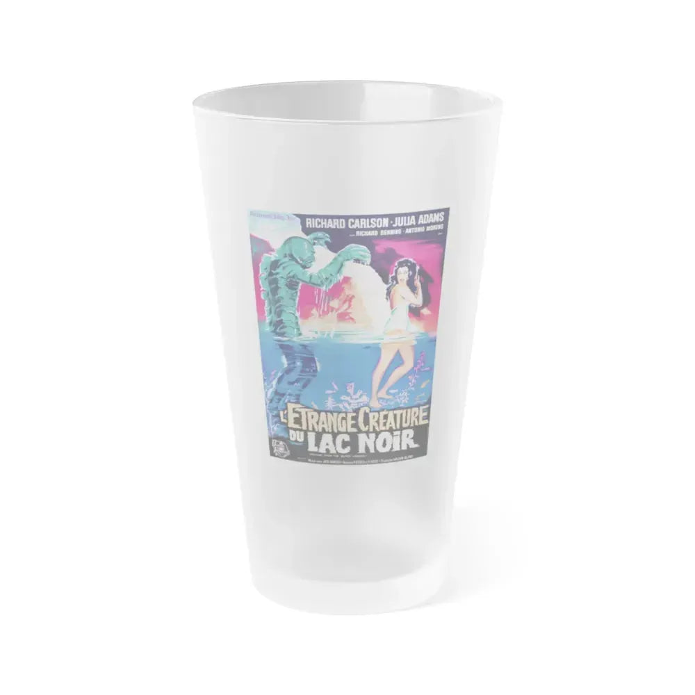 CREATURE FROM THE BLACK LAGOON (FRENCH) 1954 Movie Poster - Frosted Pint Glass 16oz 16oz Frosted - Go Mug Yourself