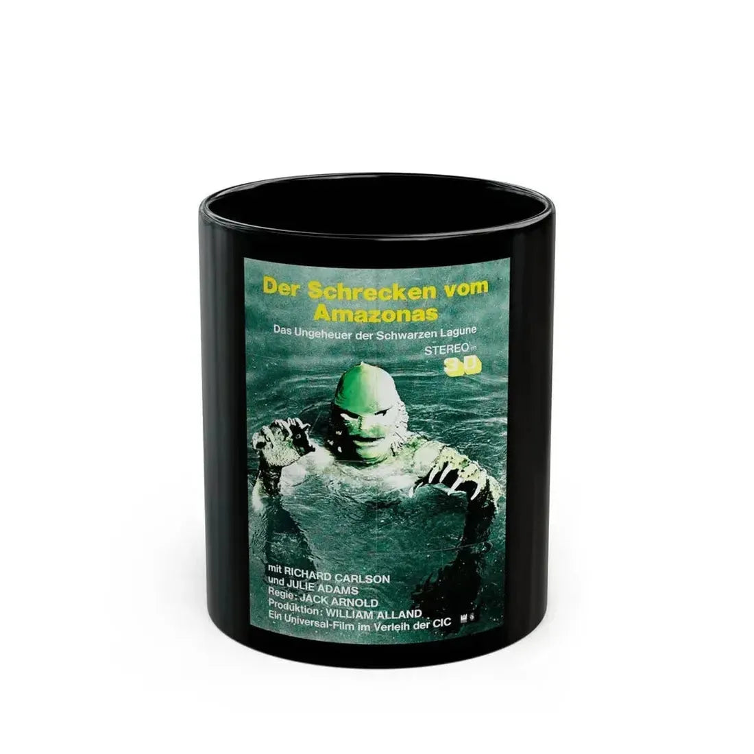 CREATURE FROM THE BLACK LAGOON (GERMAN) 1954 Movie Poster - Black Coffee Mug 11oz - Go Mug Yourself