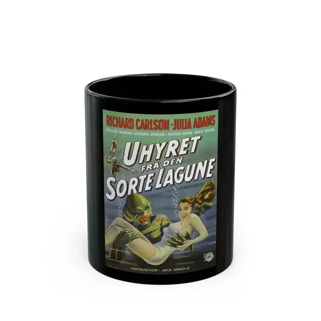 CREATURE FROM THE BLACK LAGOON (SWEDISH) 1954 Movie Poster - Black Coffee Mug 11oz - Go Mug Yourself