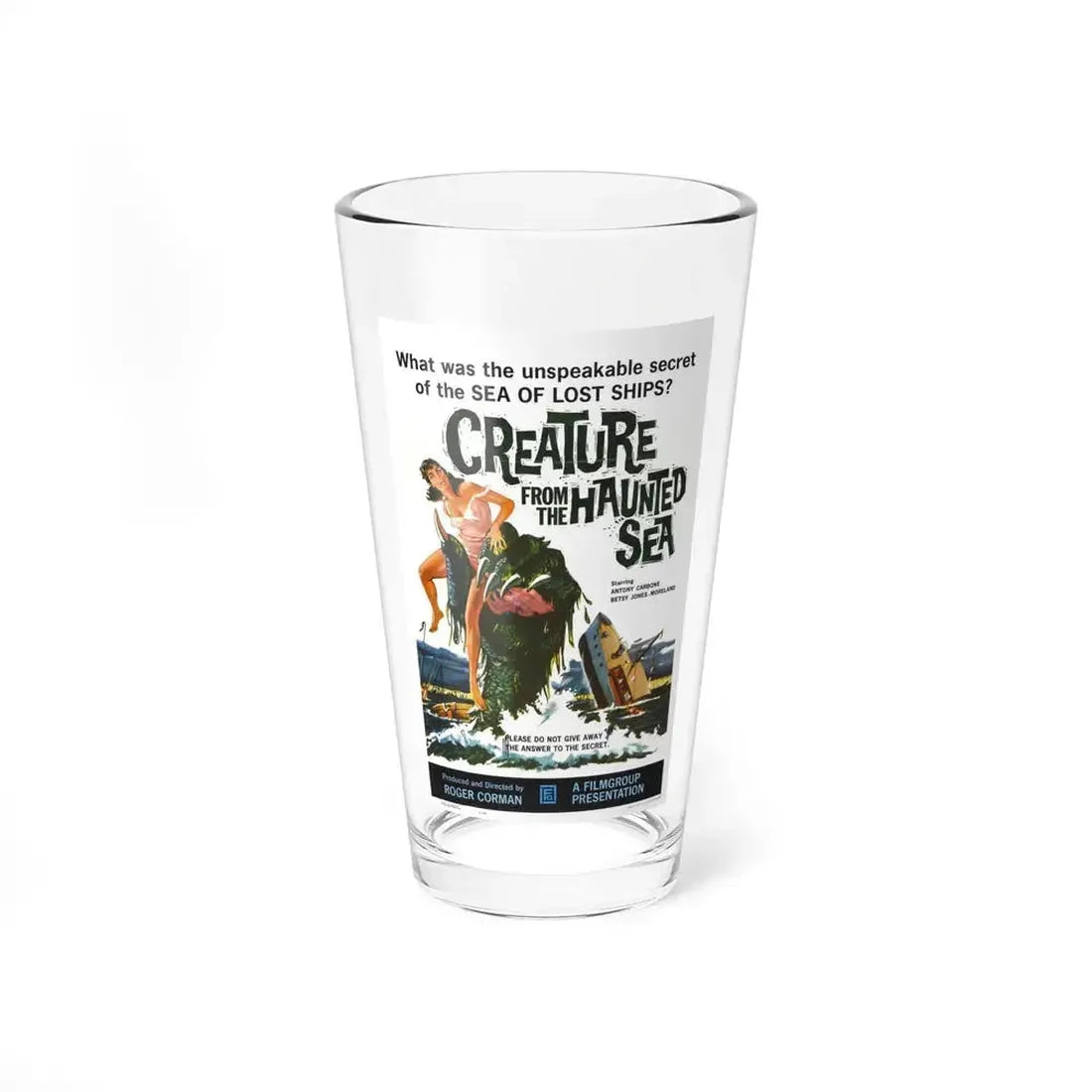 CREATURE FROM THE HAUNTED SEA 1961 Movie Poster - Pint Glass 16oz 16oz - Go Mug Yourself