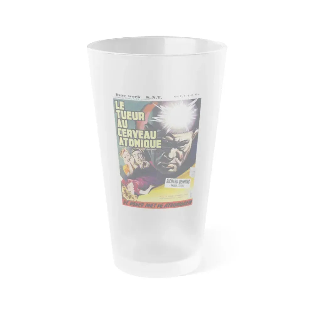 CREATURE WITH THE ATOM BRAIN (BELGIAN) 1955 Movie Poster - Frosted Pint Glass 16oz 16oz Frosted - Go Mug Yourself