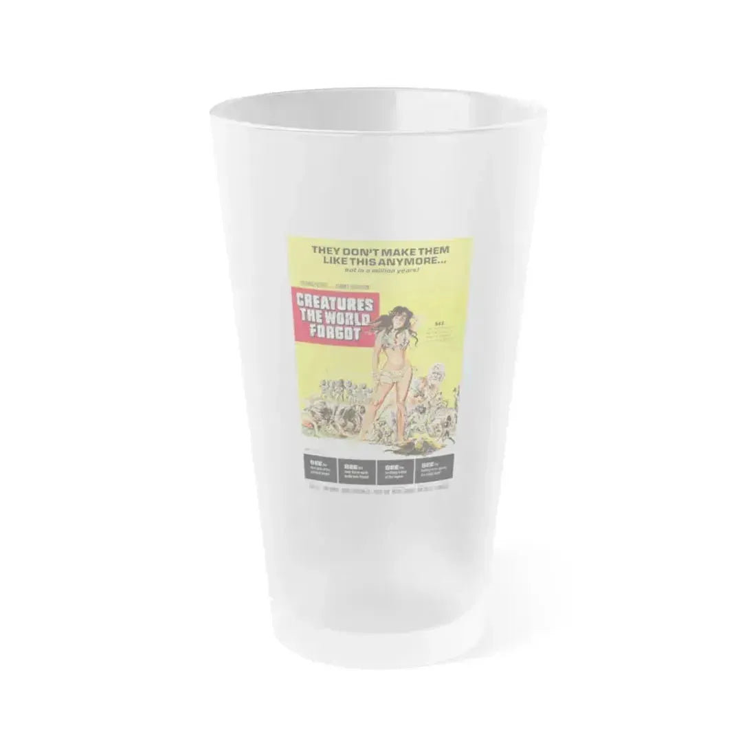 CREATURES THE WORLD FORGOT 1971 Movie Poster - Frosted Pint Glass 16oz 16oz Frosted - Go Mug Yourself