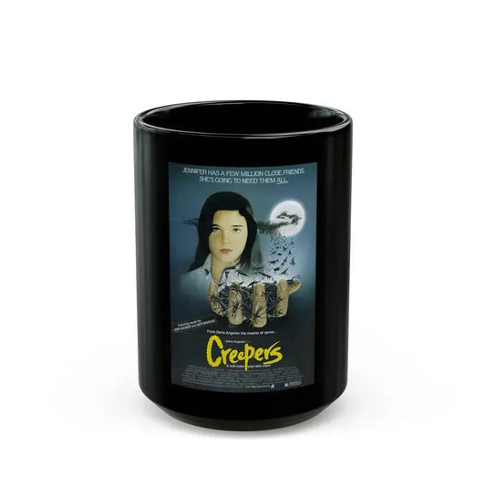 CREEPERS (PHENOMENA) 1985 Movie Poster - Black Coffee Mug 15oz - Go Mug Yourself