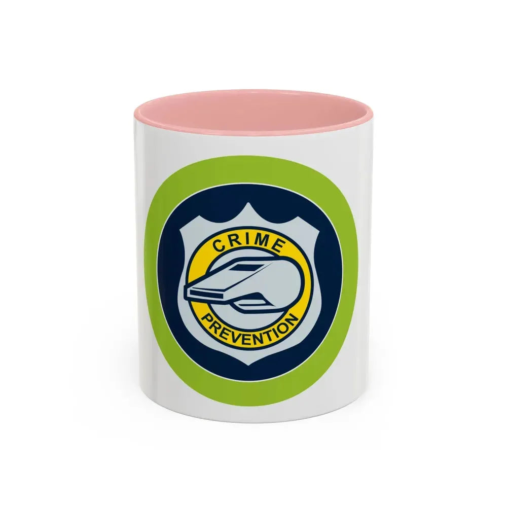 Crime Prevention (Boy Scout Merit Badge) Accent Coffee Mug 11oz Pink - Go Mug Yourself