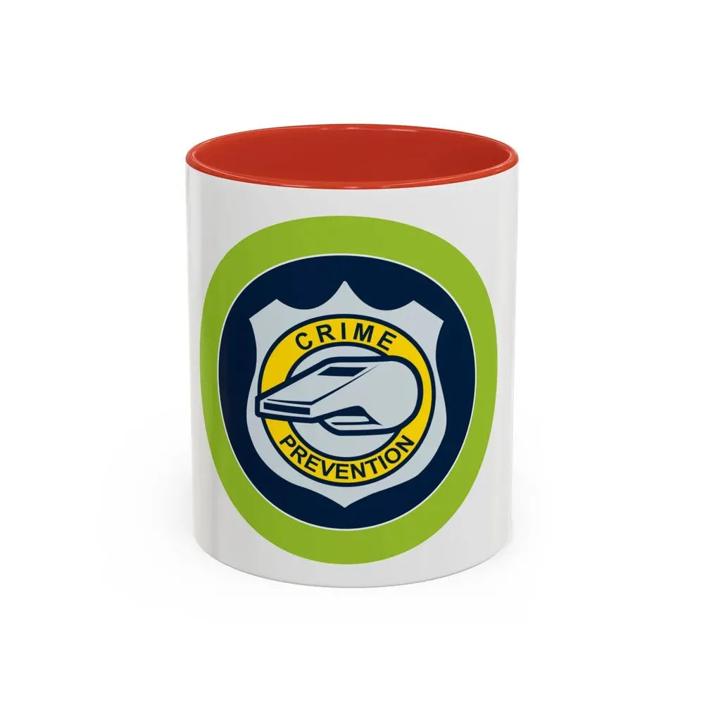 Crime Prevention (Boy Scout Merit Badge) Accent Coffee Mug 11oz Red - Go Mug Yourself