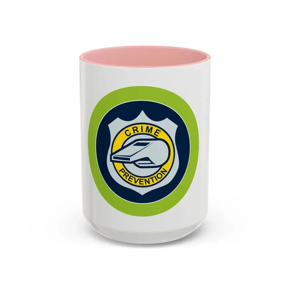 Crime Prevention (Boy Scout Merit Badge) Accent Coffee Mug 15oz Pink - Go Mug Yourself