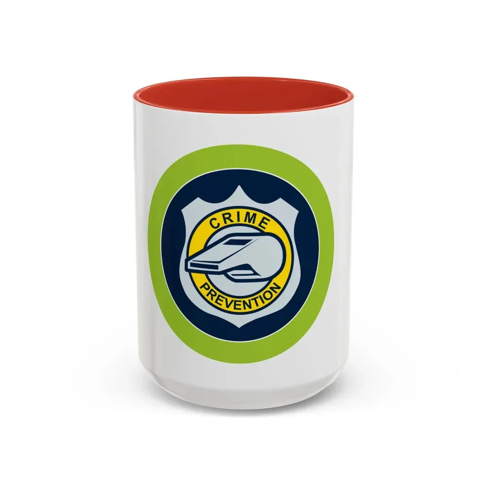 Crime Prevention (Boy Scout Merit Badge) Accent Coffee Mug 15oz Red - Go Mug Yourself